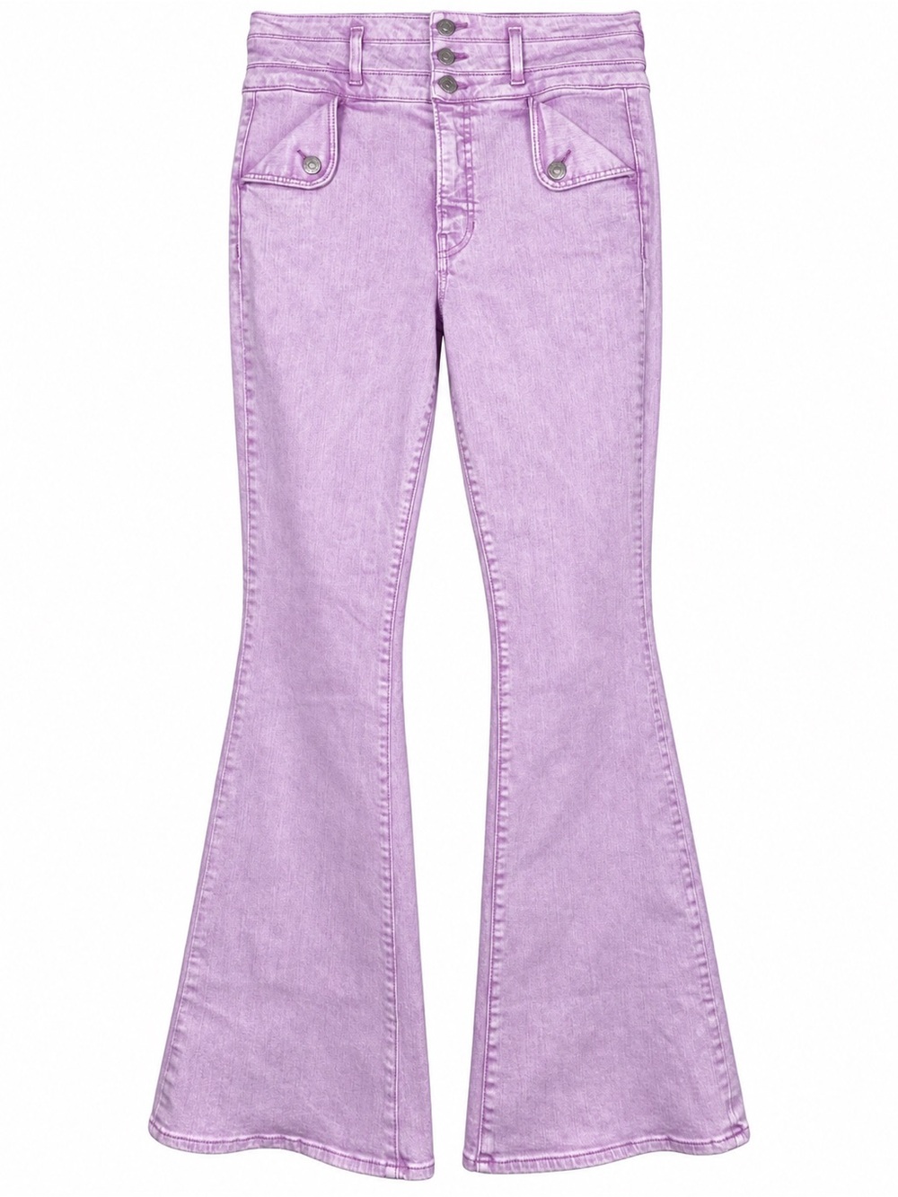 Veronica Beard Giselle Extra High Rise Flare Jeans 30 Lavender Pastel Retro Boho